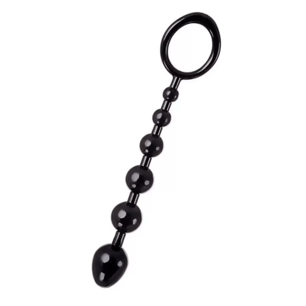 anal beads palline anali con anello di  trazione nero