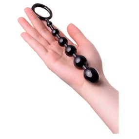 catena anale nera dildo anale con sfere progressive lunghezza 19,8 cm