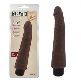 dildo vibrante realistico flirtation brown 24 cm