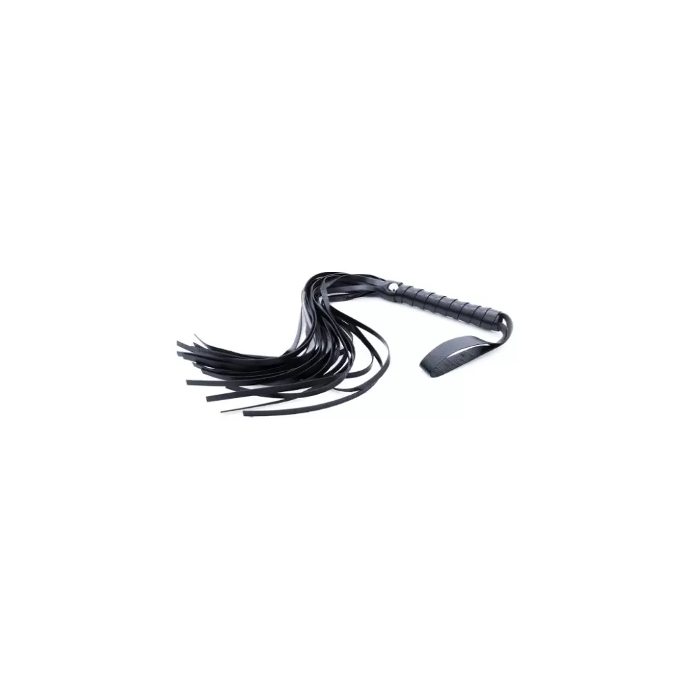 Frustino flogger sculacciatore in ecopelle nera per la pratica bondage - sadomaso
