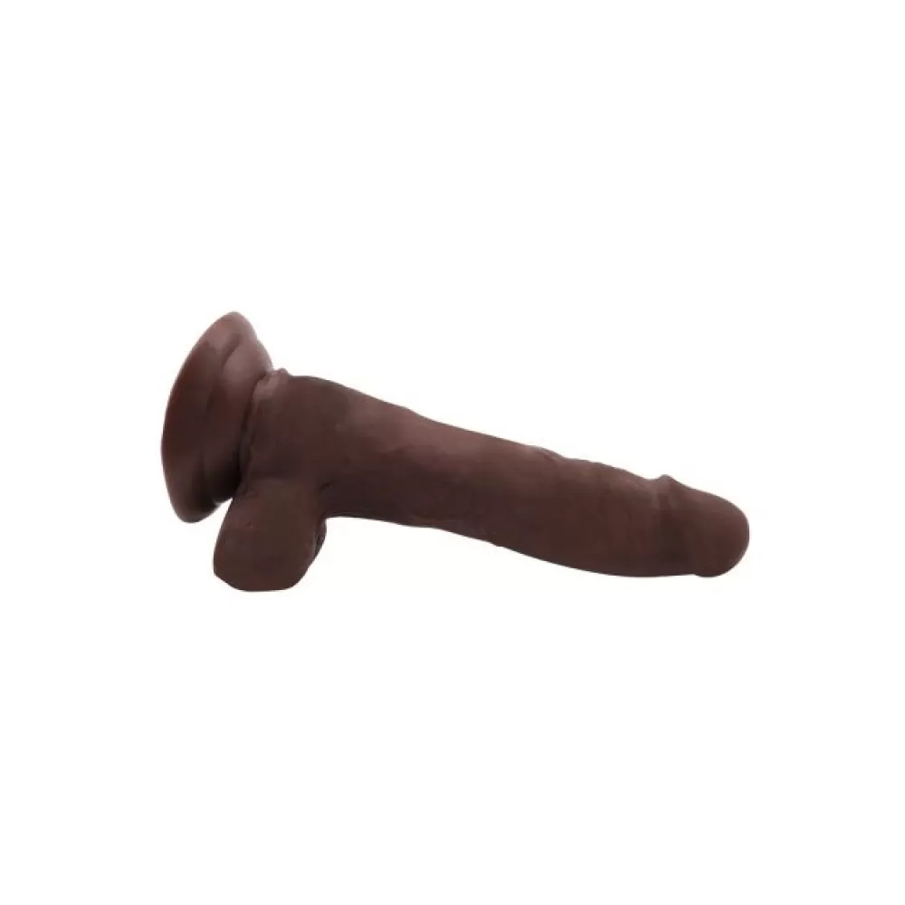 dildo fallo con ventosa morbido e flessibile in TPE colore marrone