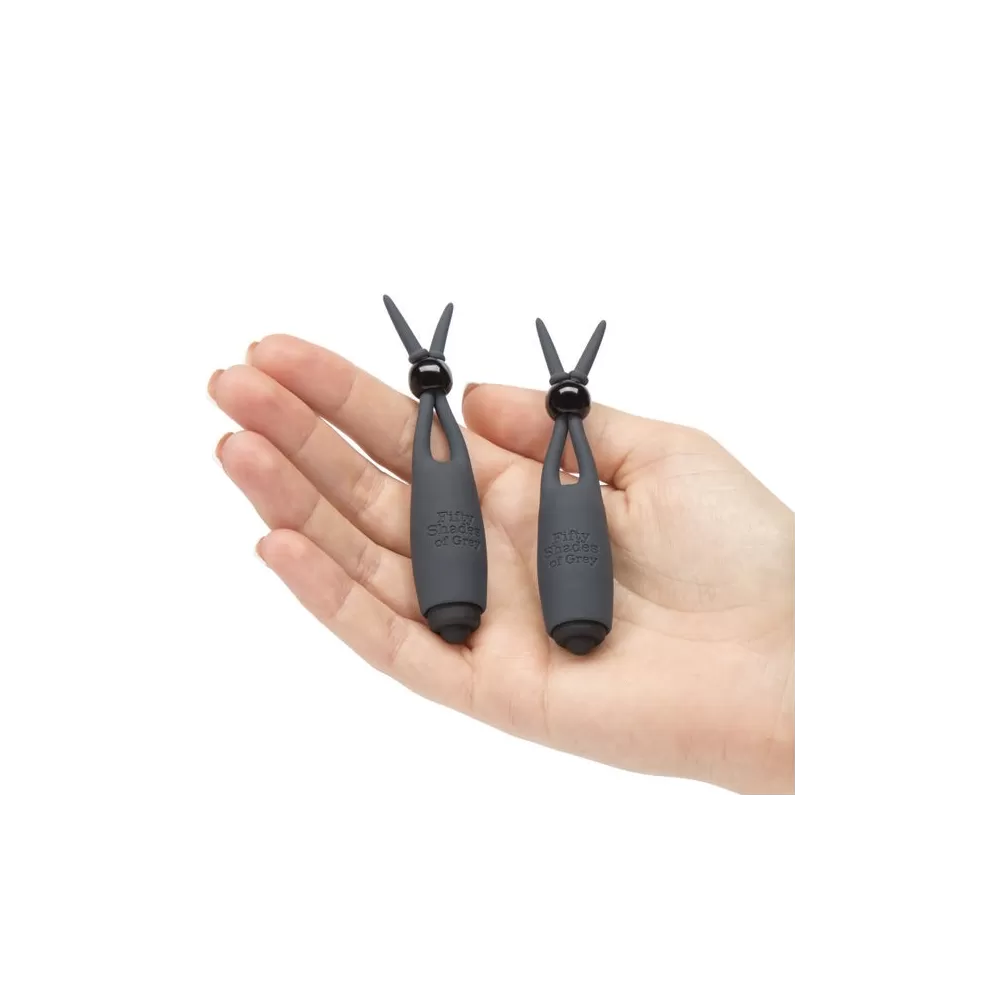 pinze per capezzoli vibranti in morbido silicone nero