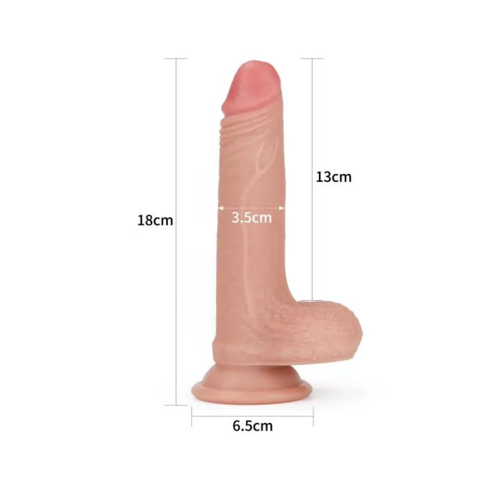 dildo dual layered nature cock 7” Flesh 18 cm di Lovetoy