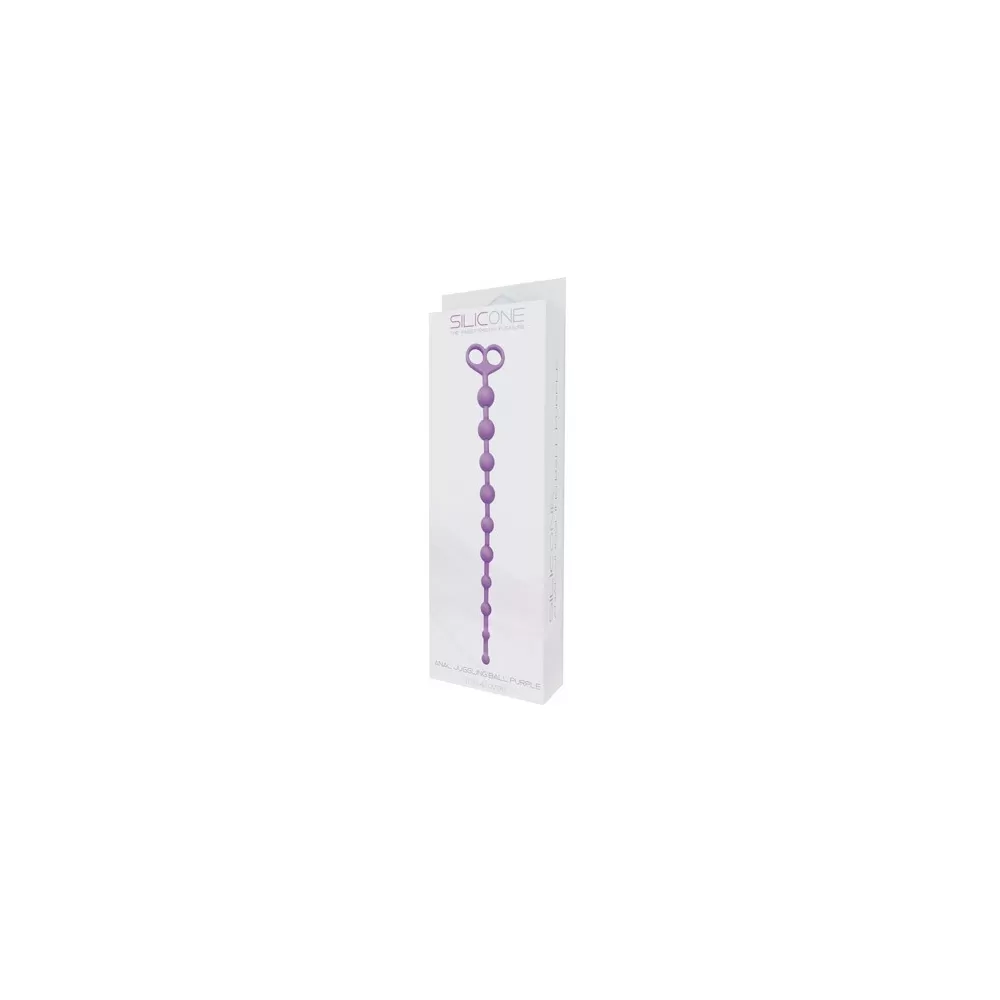 dildo anale in silicone catena di 10 palline anali viola