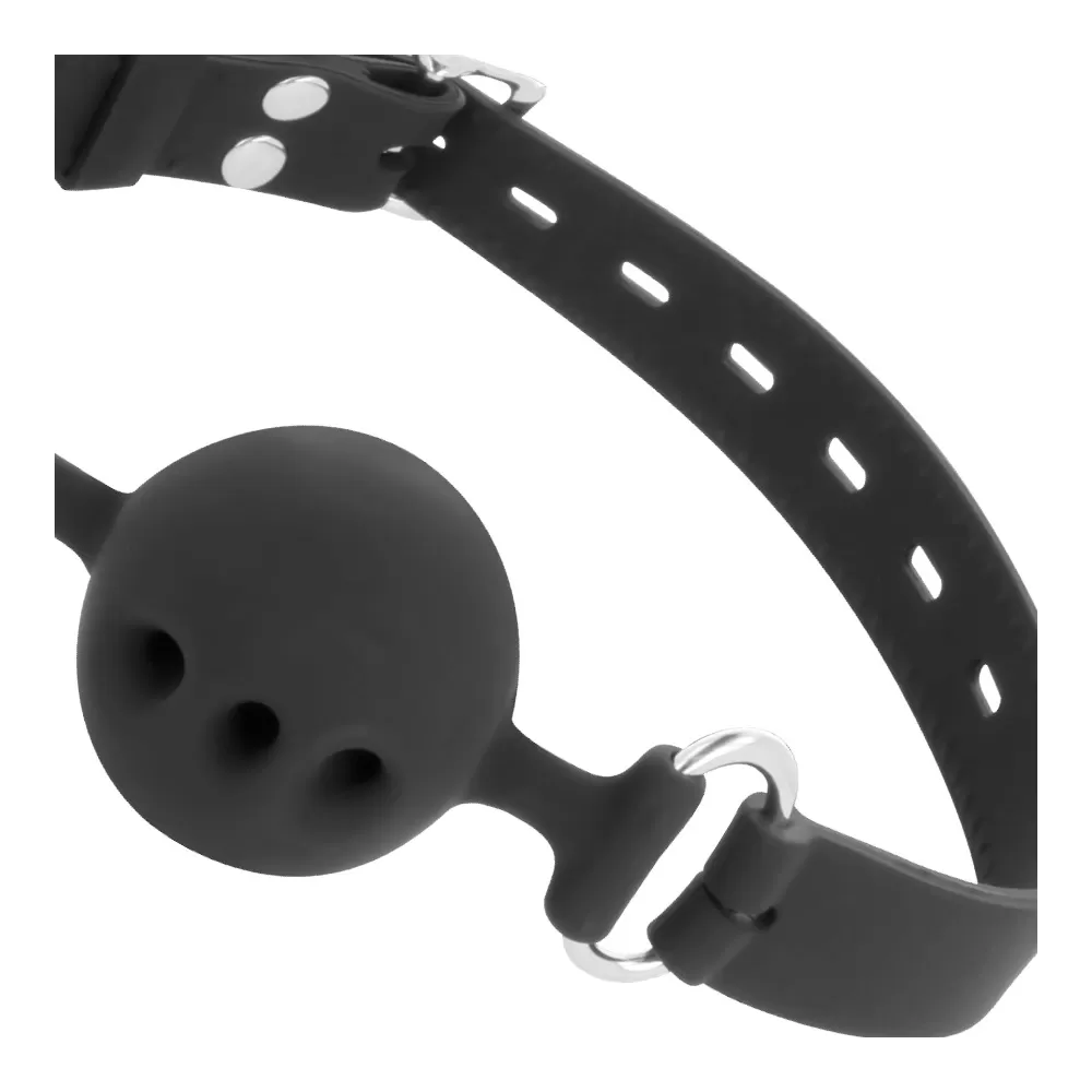 Palla Ball Gag morso a sfera per bocca in silicone nero