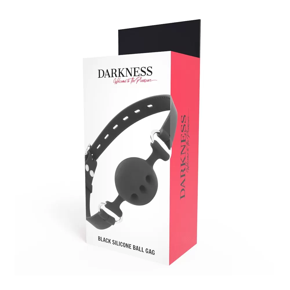 morso costrittivo in silicone nero ball gag palla con fori