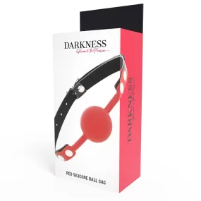 morso costrittivo in silicone ROSSO ball gag palla con cinghie regolabili
