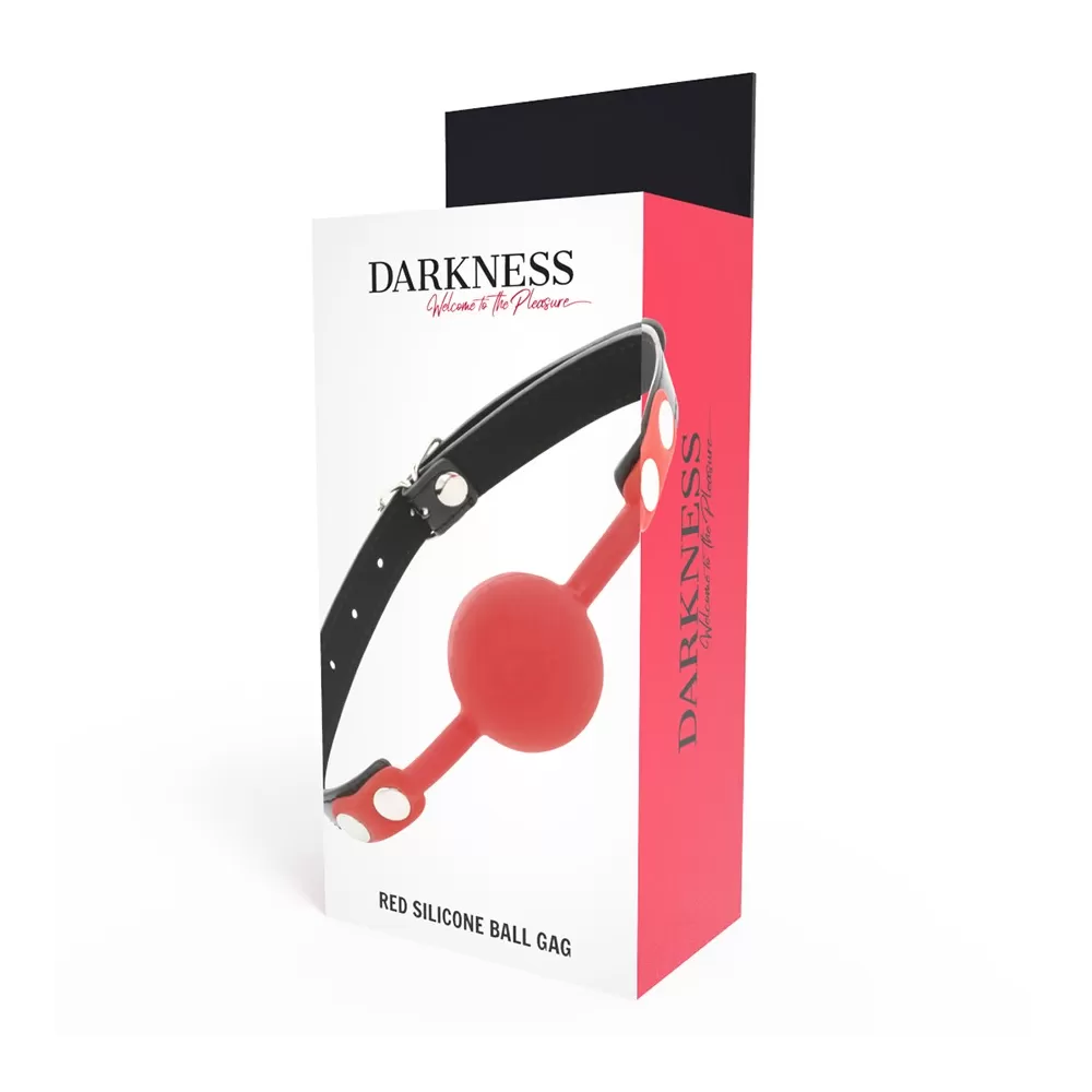 morso costrittivo in silicone ROSSO ball gag palla con cinghie regolabili