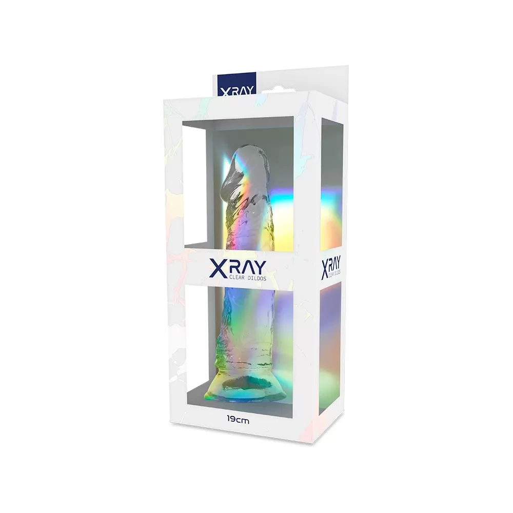 Dildo Realistico trasparente crystal in Jelly con ventosa XRay 19 cm