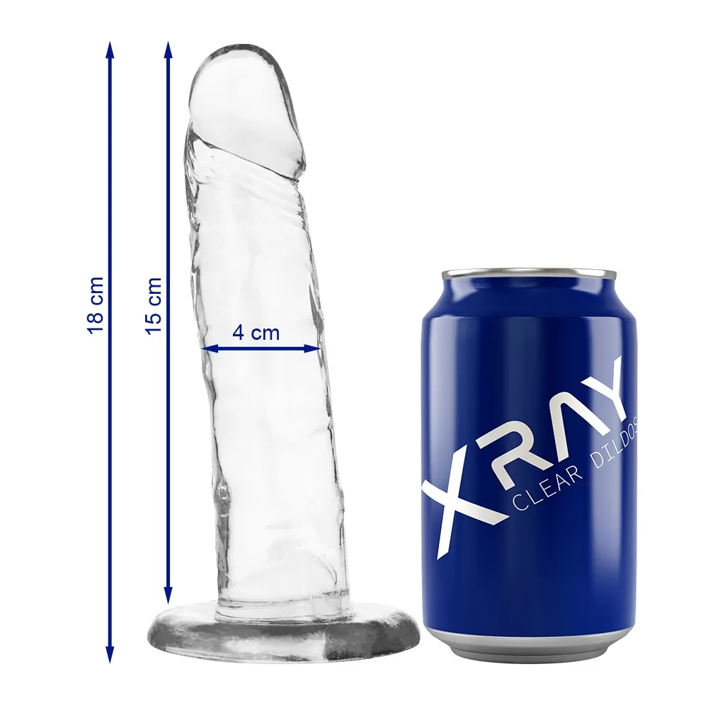 Dildo in Jelly Trasparente Realistico con ventosa XRay Crystal 18 cm