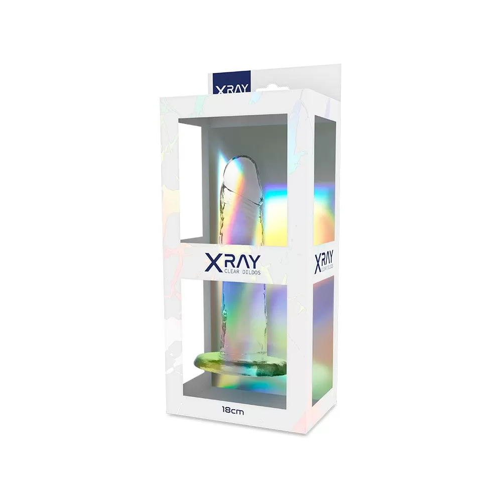 Dildo in Jelly Trasparente Realistico con ventosa XRay Crystal 18 cm