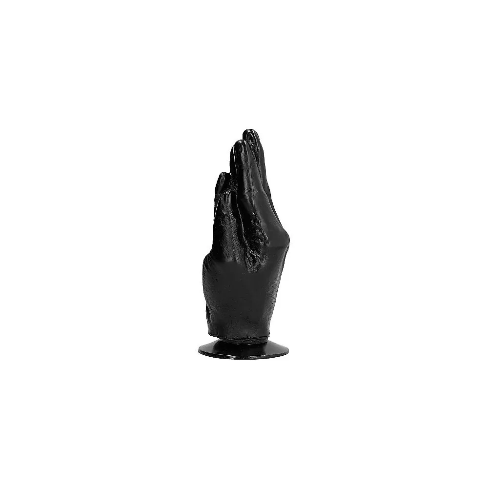 Dildo con ventosa a forma di mano colore nero 23cm