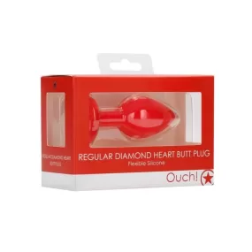 Dildo plug anale Rosso con diamante
