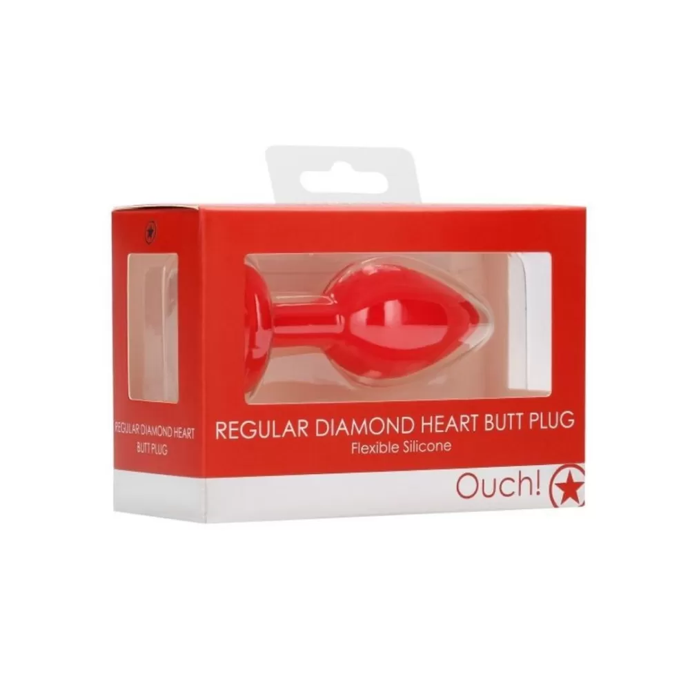 Dildo plug anale Rosso con diamante