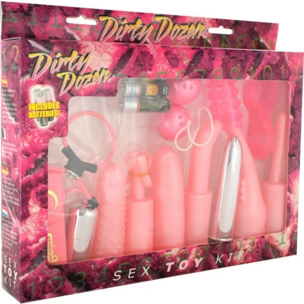kit del piacere uomo donna Dirty Dozel Rosa di Seven Creations