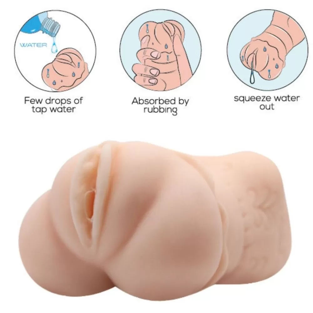 masturbatore portatile mini vagina finta realistica con seno