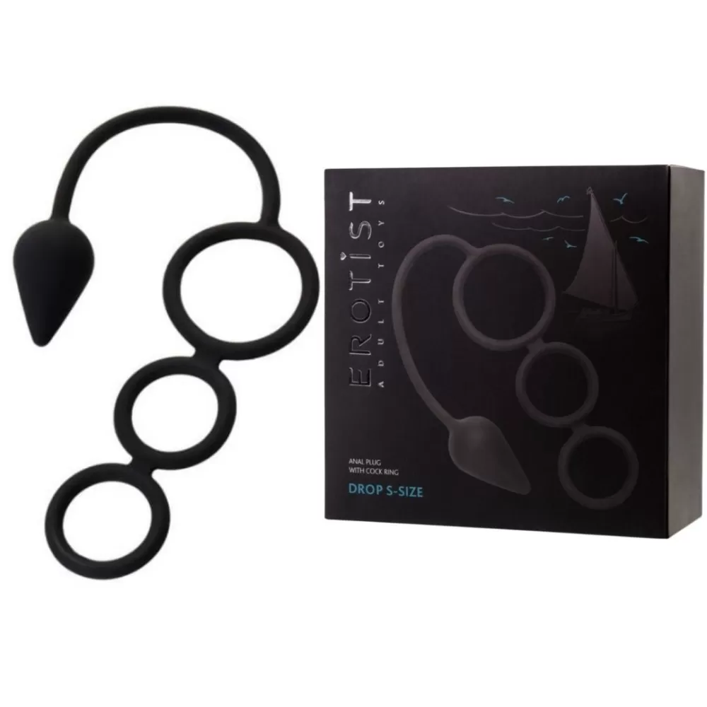 anal plug anale con 3 cockring in silicone