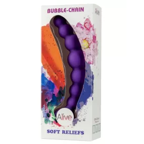 confezione sfere anali in silicone Bubble Chain Viola di Alive