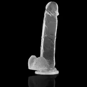 Glazed dildo con ventosa trasparente 22cm
