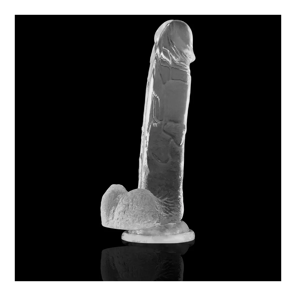 Glazed dildo con ventosa trasparente 22cm