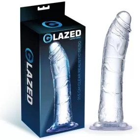 dildo anale vaginale fallo realistico trasparente con ventosa 21,5 cm