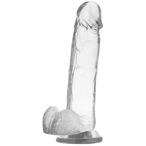 dildo trasparente con ventosa e testicoli fallo realistico 22cm