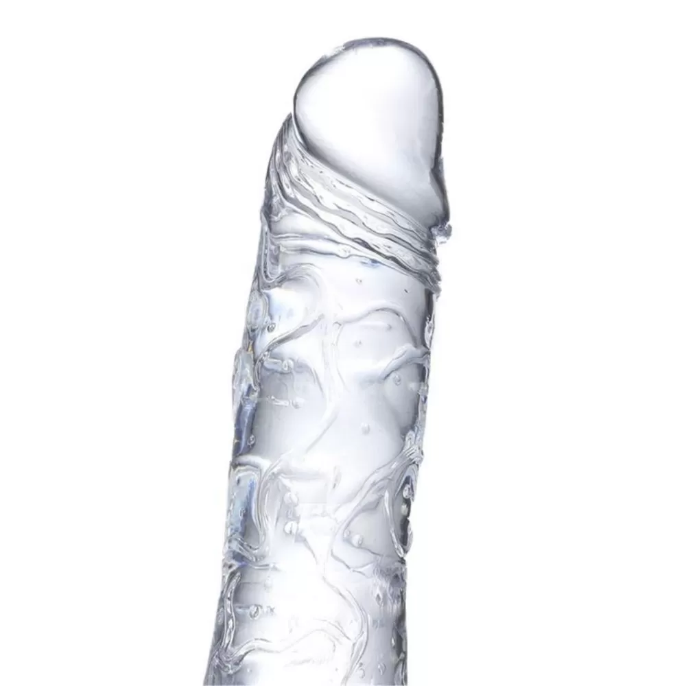 dildo realistico crystal trasparente in jelly 19cm