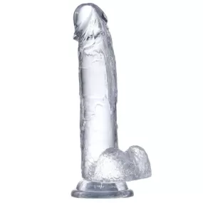 dildo realistico con testicoli in jelly trasparente 18cm