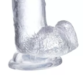 dildo realistico trasparente con testicoli e ventosa 18cm