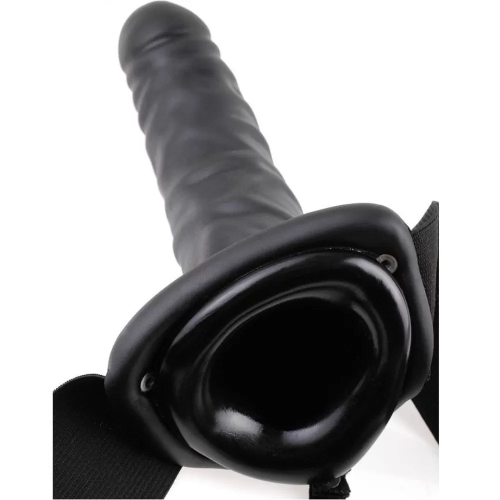 dildo strap-on nero con cinturino cavo