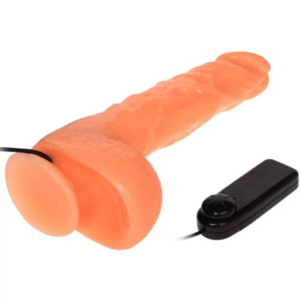 dildo realistico vibrante con testicoli e ventosa