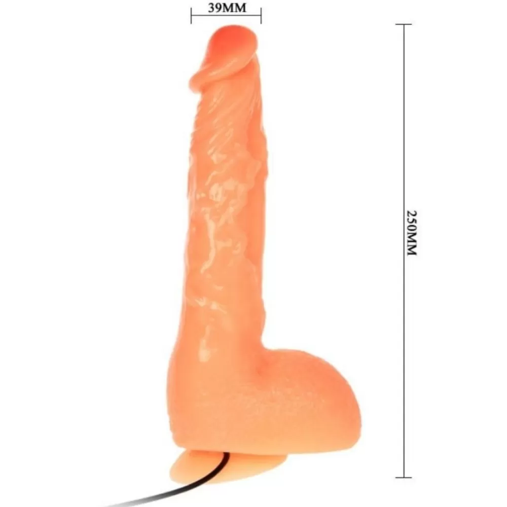 dildo vibrante realistico con ventosa 25 cm