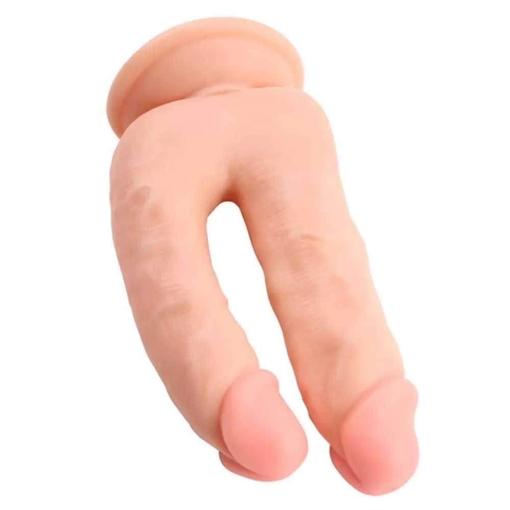 Dildo doppio ventosa strap-on Flesh  6.3 18 cm
