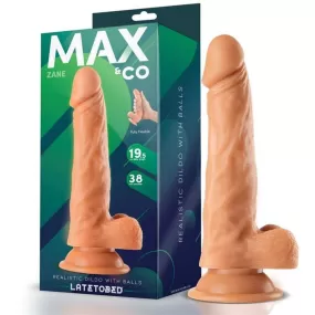 19,5cm fallo realistico pelle naturale dildo in silicone con testicoli