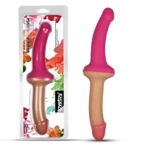 dildo doppio morbido e flessibile colore flesh e rosa