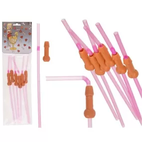 cannucce sexy party con pene finto 6pz