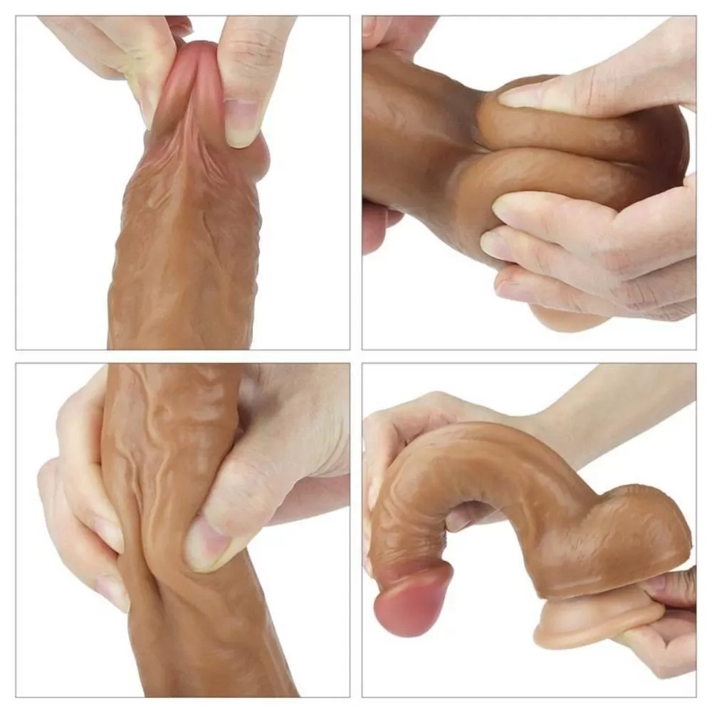 dildo in silicone fallo realistico marrone brown