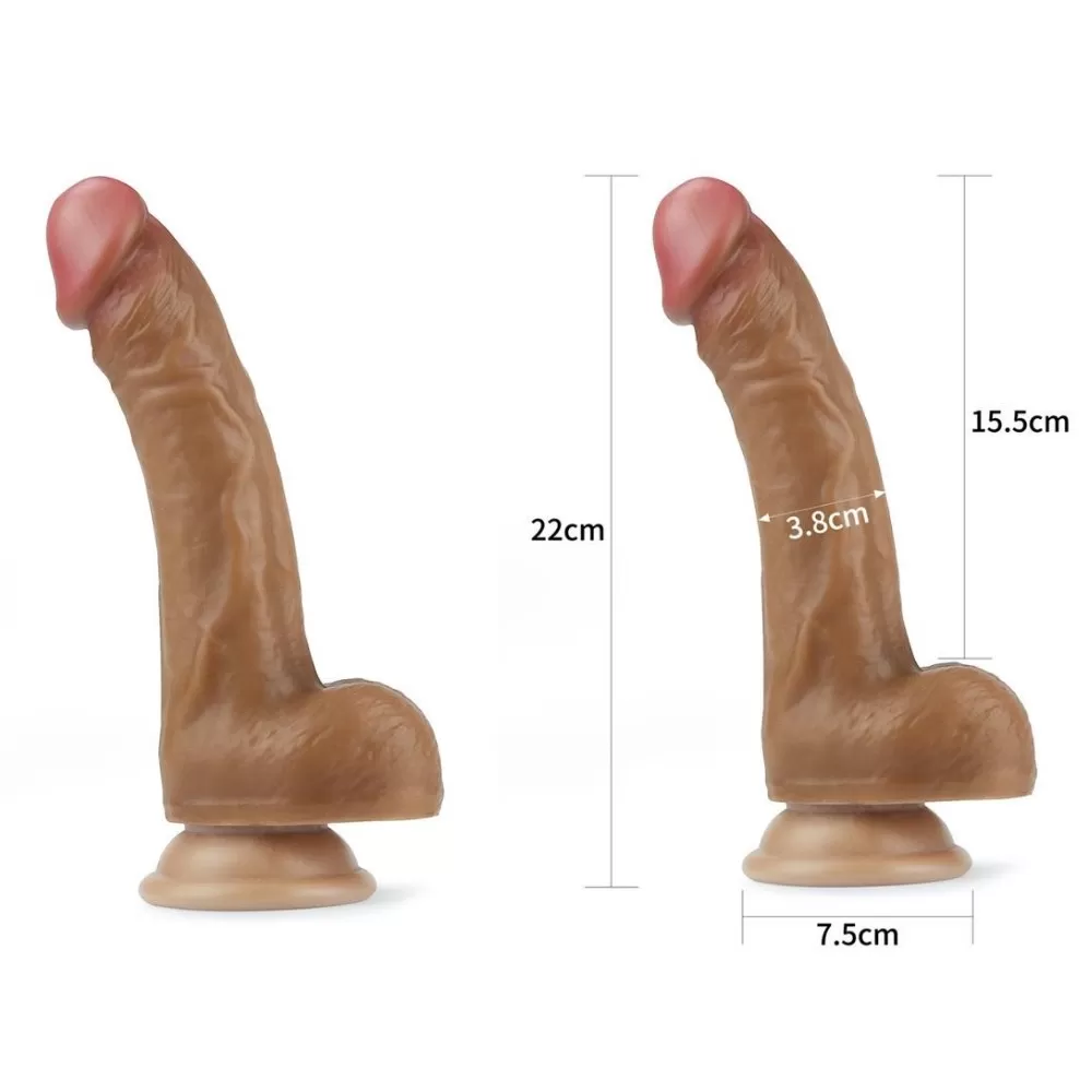 DILDO REALISTICO MARRONE FLESSIBILE ANALLERGICO