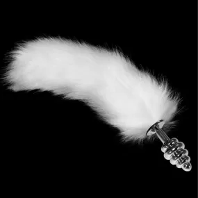 TAIL BUTT PLUG ANALE, PLUG CON CODA DI VOLPE BIANCA