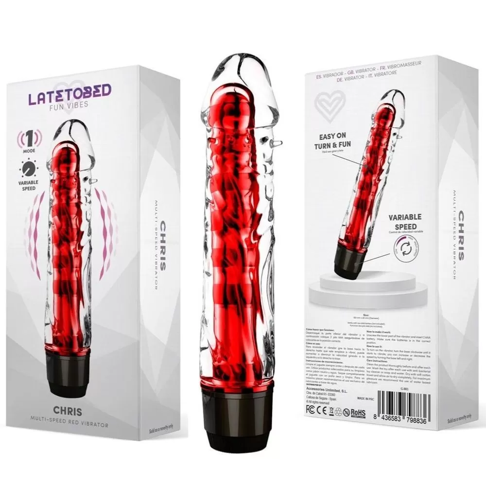 vibratore classico realistico rosso in silicone