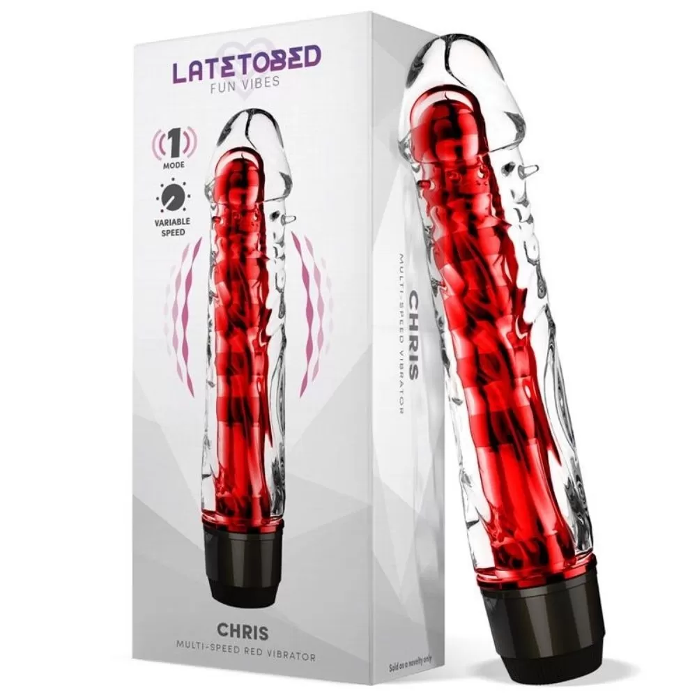 vibratore in silicone rosso LATETOBED CHRIS MULTI-SPEED