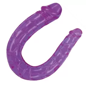 dildo doppio realistico in jelly viola della linea Bestseller