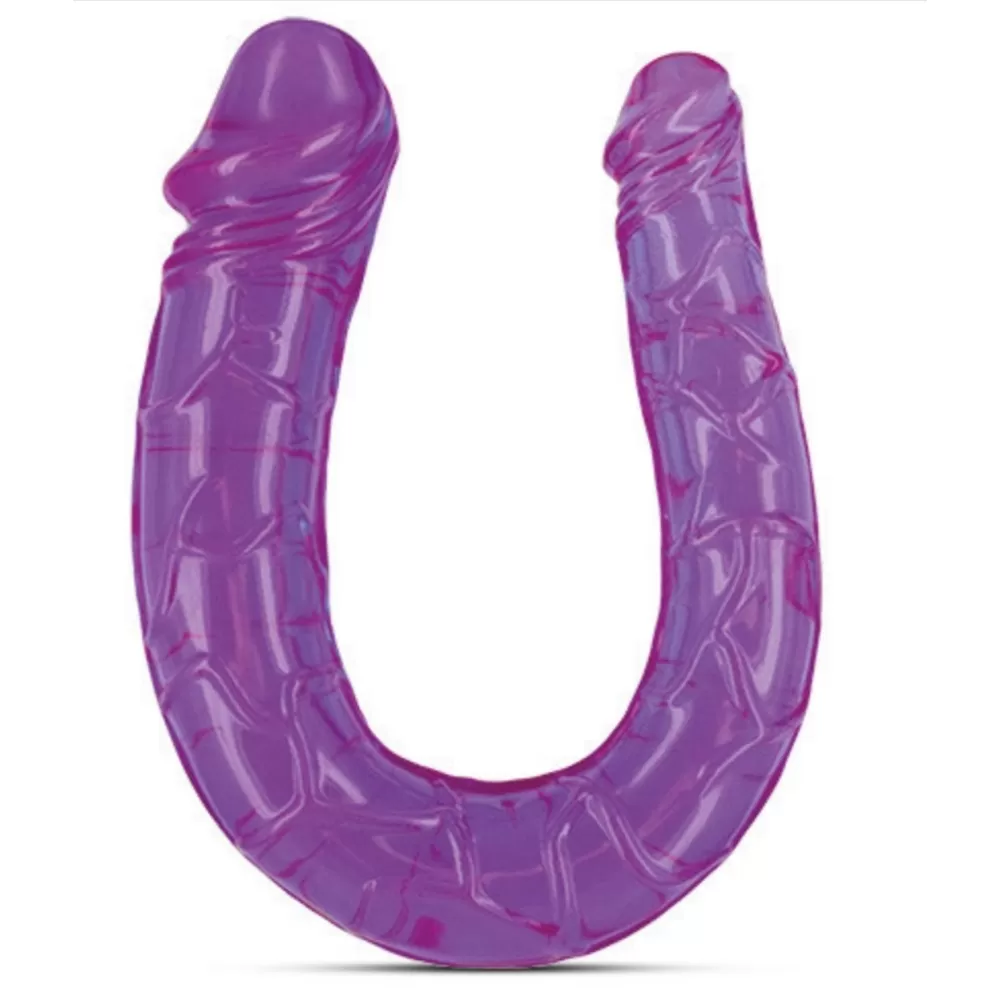 double sex dildo doppio in Pvc Jelly viola 30 cm