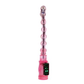 Vibratore a distorsione catena anale con palline rosa plug anale 27 cm