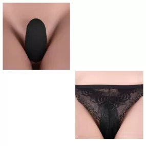 tanga vibrante con mini vibratore in silicone nero