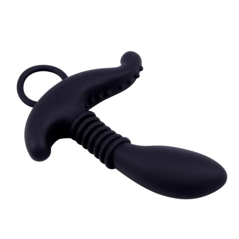 STIMOLATORE ANALE BUTT PLUG MASSAGGIATORE PROSTATICO NERO IN SILICONE