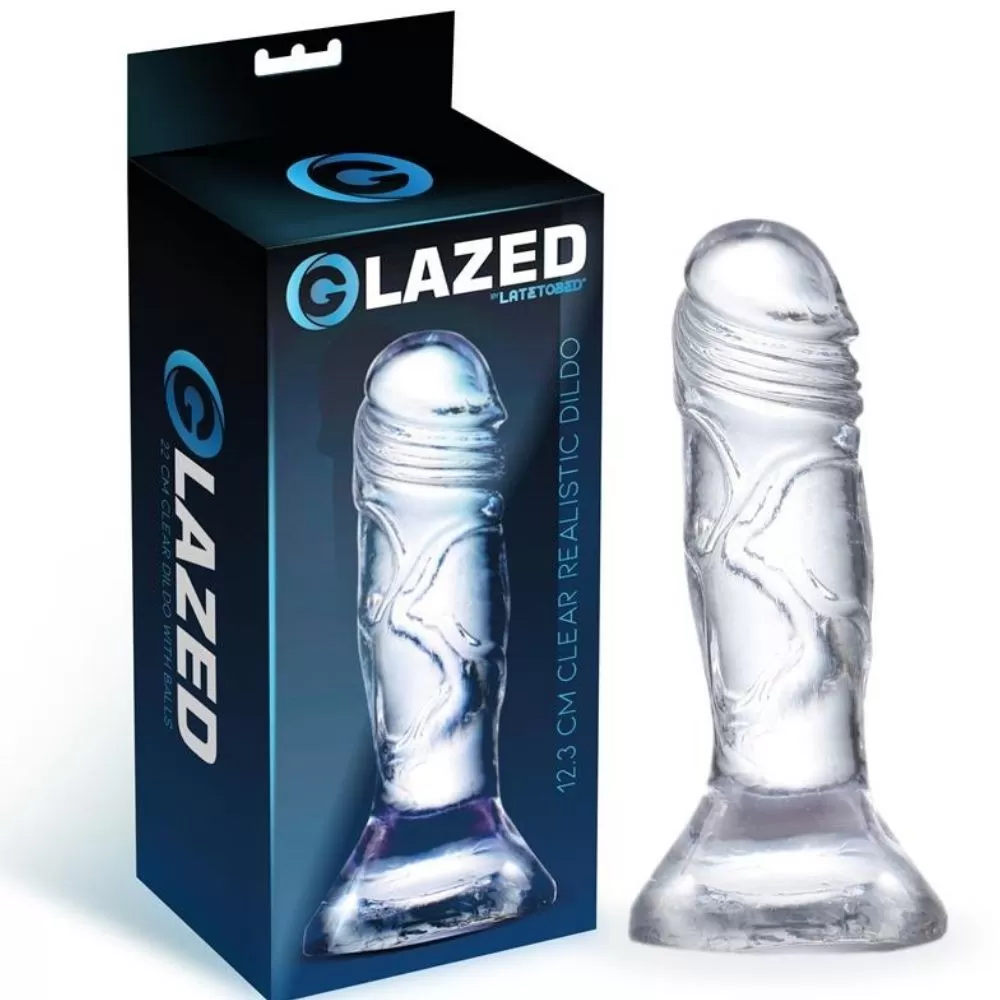 mini fallo dildo realistico trasparente cristallino G-LAZED 12,3 CM