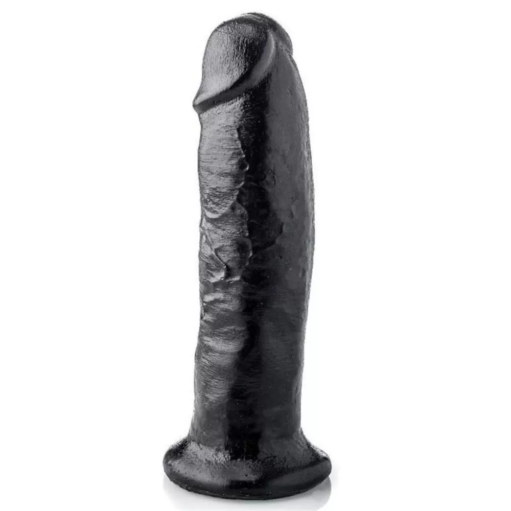 DILDO REALISTICO NERO  FALLO IN GOMMA SUMMUM SOFTI 23 CM STRAP-ON DILDO