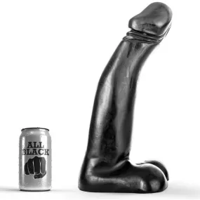 DILDO REALISTICO NEROCON TESTICOLI E VENTOSA ALL BLACK