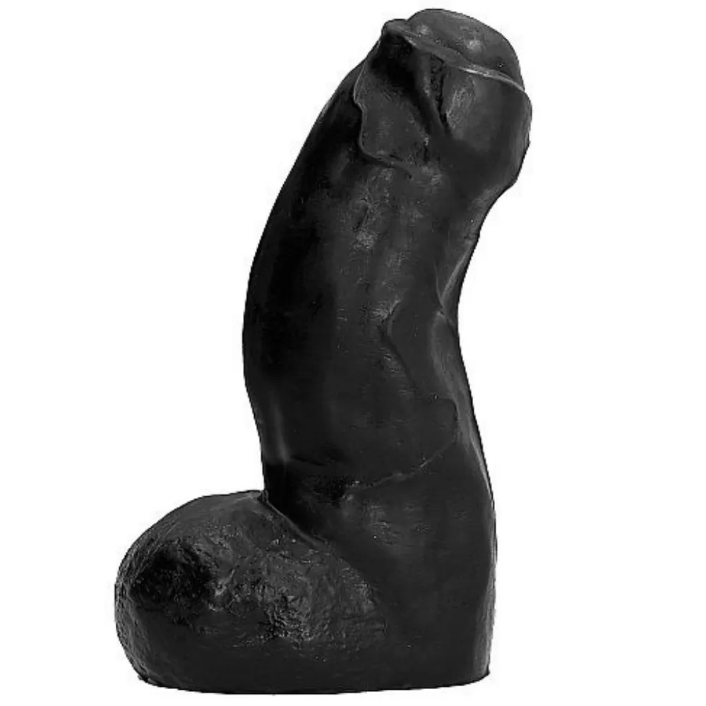 Dildo nero morbido con testicoli fallo realistico 17cm
